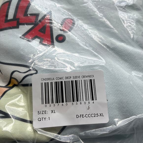 Disney Cinderella Princess Sweater- Cakeworthy XL Comic Crewneck Long Sleeve - Picture 3 of 6